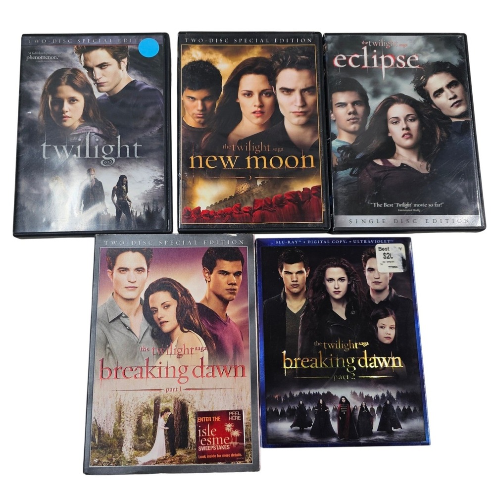 Twilight Saga Complete 5 Movie Collection DVD Blu-ray Special Edition 9 Discs